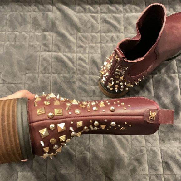 Burgundy Studded Sam Edelman Dover Boots! - Picture 3 of 4